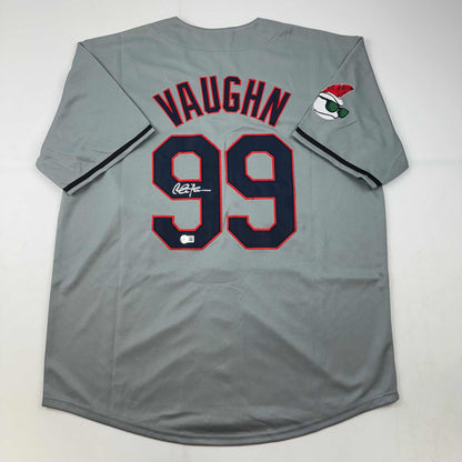 Autographed/Signed Charlie Sheen Wild Thing Ricky Vaughn Major League Movie Grey Baseball Jersey JSA COA