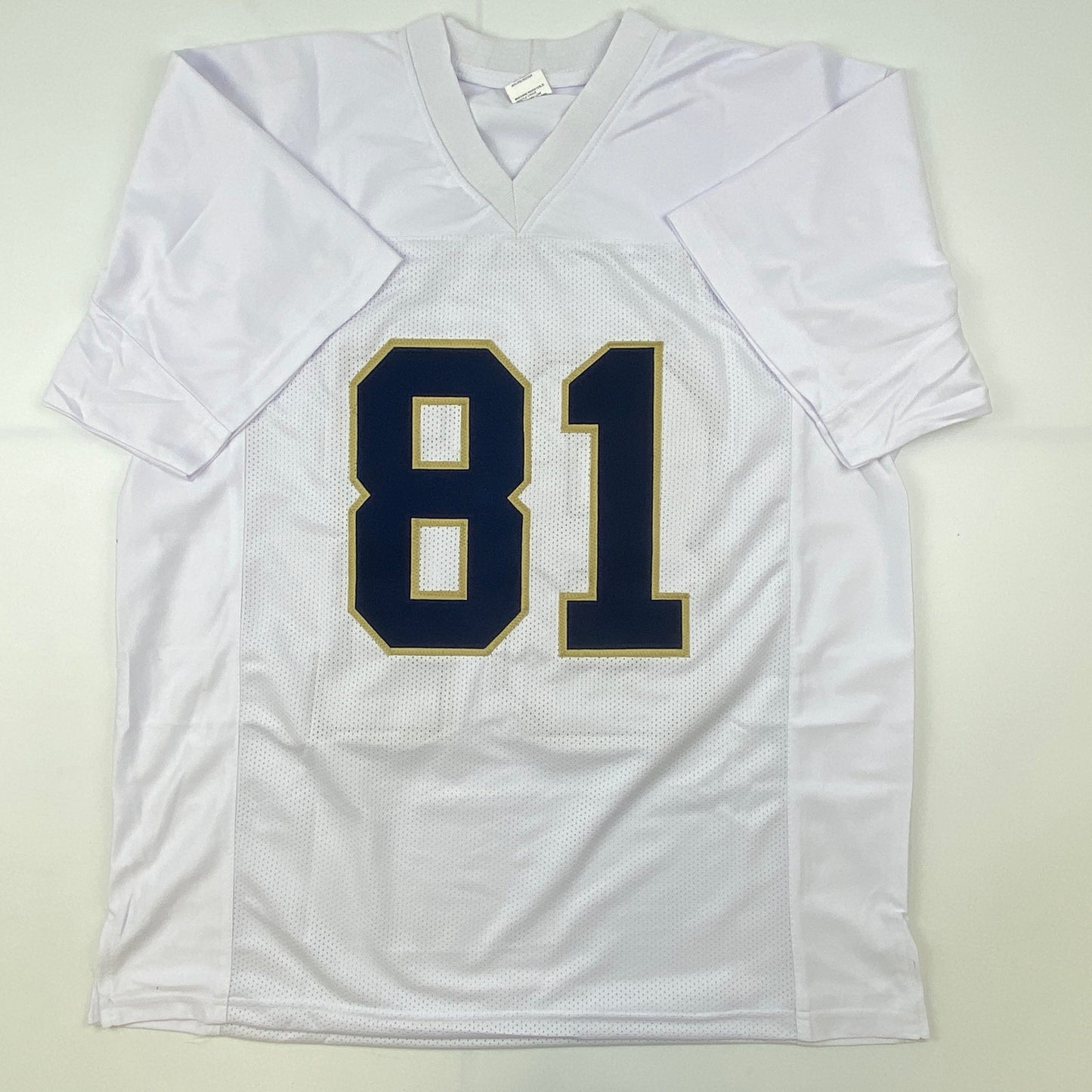 Autographed/Signed Tim Brown Notre Dame White College Football Jersey JSA COA