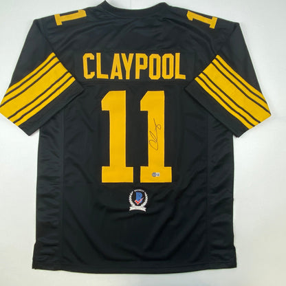 Autographed/Signed Chase Claypool Pittsburgh Color Rush Football Jersey Beckett BAS COA