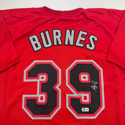 Autographed/Signed Corbin Burnes Arizona Red Baseball Jersey Beckett BAS COA