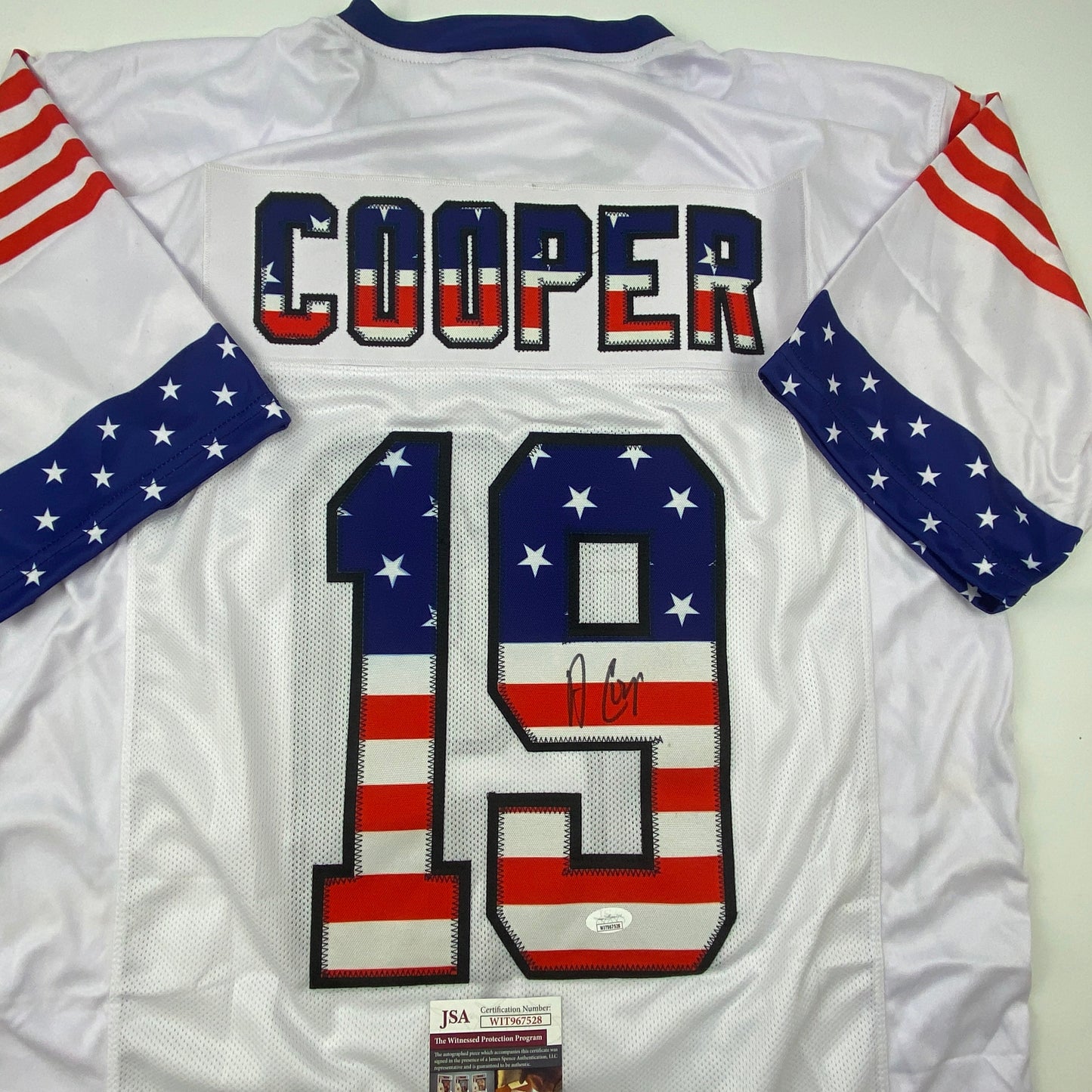 Autographed/Signed Amari Cooper Dallas America's Team White Football Jersey Beckett BAS COA