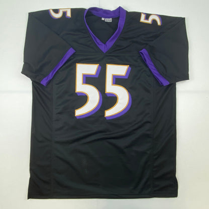 Autographed/Signed Terrell Suggs Baltimore Black Football Jersey JSA COA