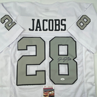 Autographed/Signed Josh Jacobs Las Vegas Oakland Color Rush Football Jersey Beckett BAS COA
