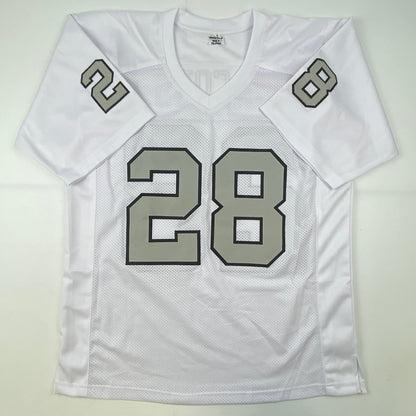 Autographed/Signed Josh Jacobs Las Vegas Oakland Color Rush Football Jersey Beckett BAS COA