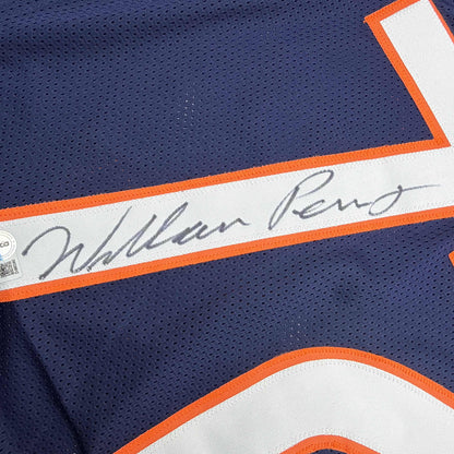 Autographed/Signed William Perry The Refrigerator Chicago Blue Football Jersey Beckett BAS COA