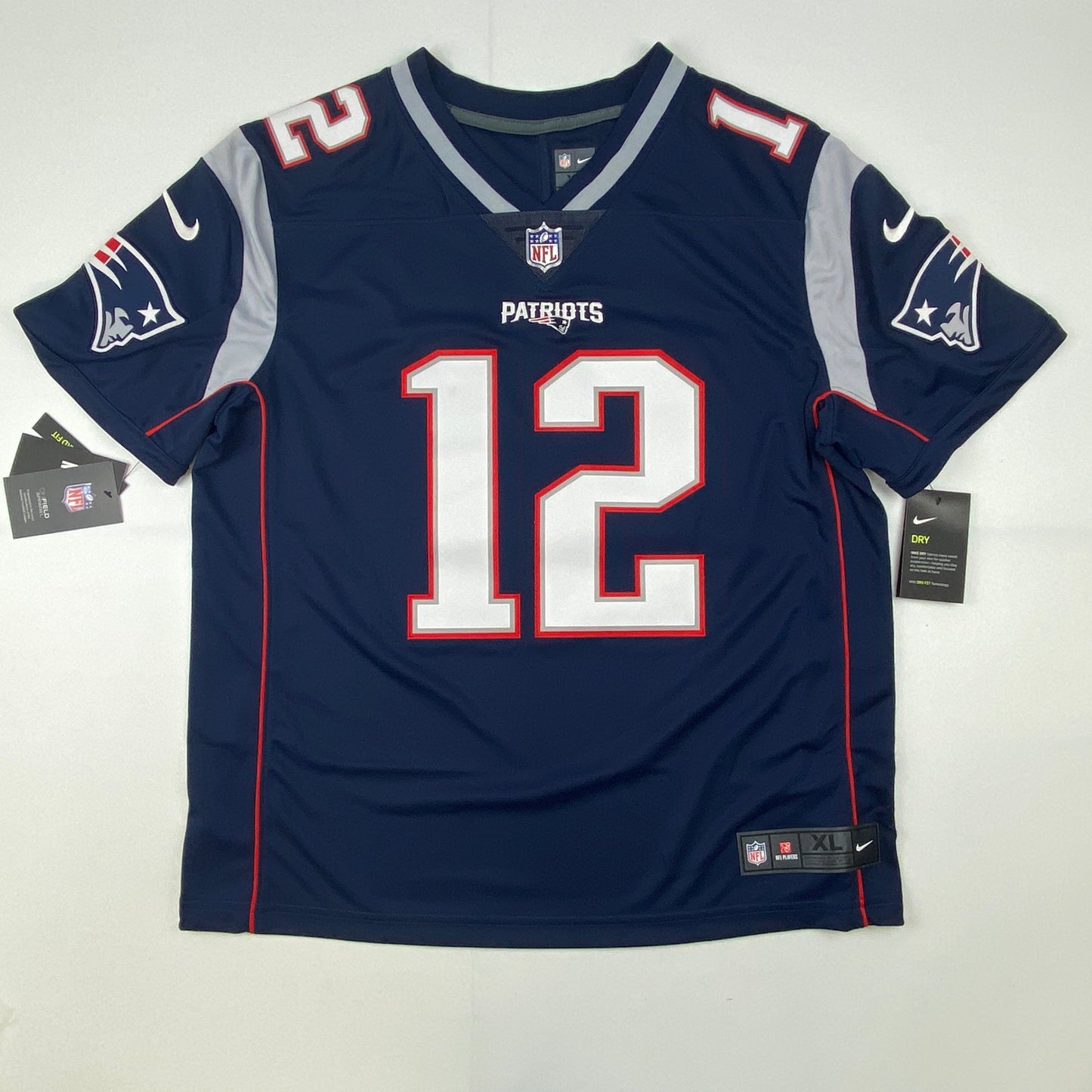 Autographed/Signed Tom Brady New England Patriots Blue Authentic Nike Limited Football Jersey Fanatics COA/LOA