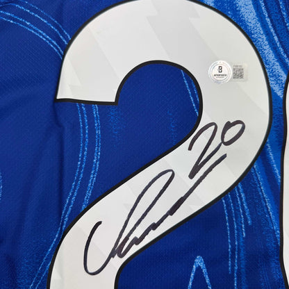 Autographed/Signed Cole Palmer Chelsea FC Blue Soccer Futbol Jersey Beckett BAS COA