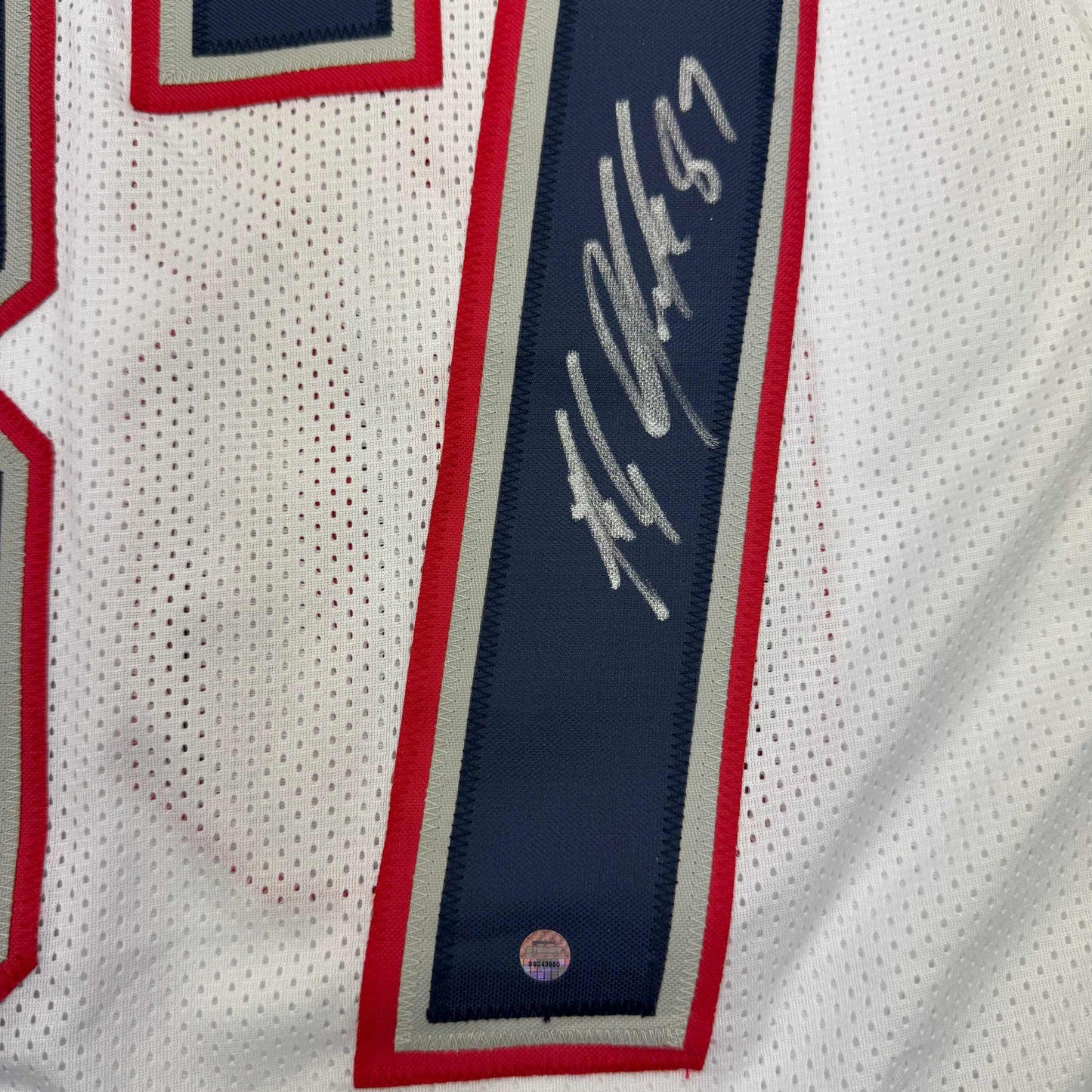 Autographed/Signed Rob Gronkowski New England White Football Jersey Steiner COA