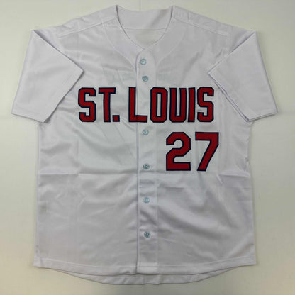 Autographed/Signed Scott Rolen St. Louis White Baseball Jersey Beckett BAS COA