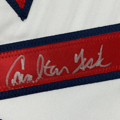 Autographed/Signed Carlton Fisk Boston White Baseball Jersey JSA COA