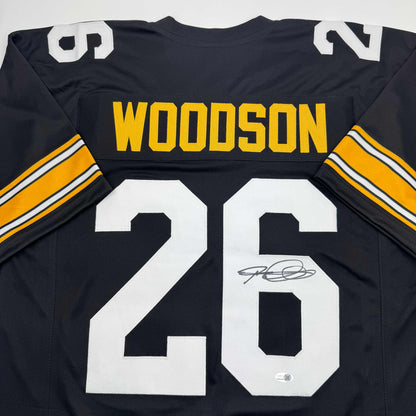 Autographed/Signed Rod Woodson Pittsburgh Black Football Jersey JSA COA