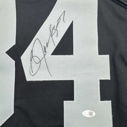 Autographed/Signed Bo Jackson Oakland Black Football Jersey JSA COA