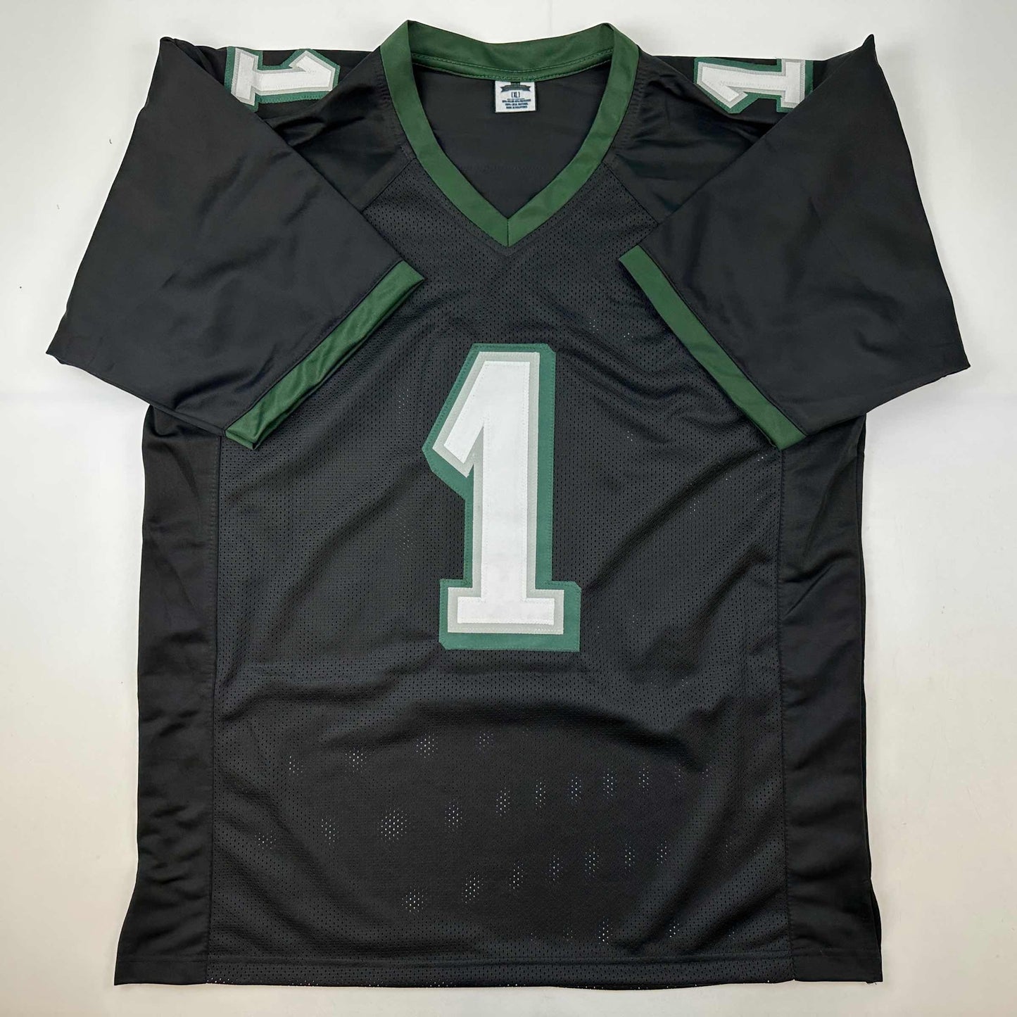 Autographed/Signed Jalen Hurts IMPERFECT #1 Philadelphia Black Football Jersey PSA/DNA COA