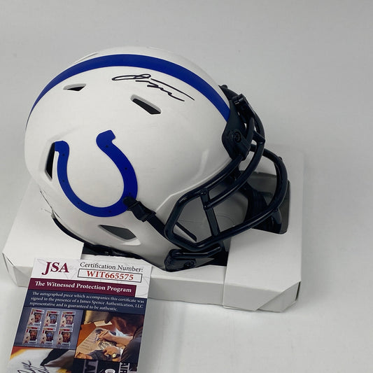 Autographed/Signed Jonathan Taylor Indianapolis Colts Lunar Eclipse Mini Football Helmet JSA COA