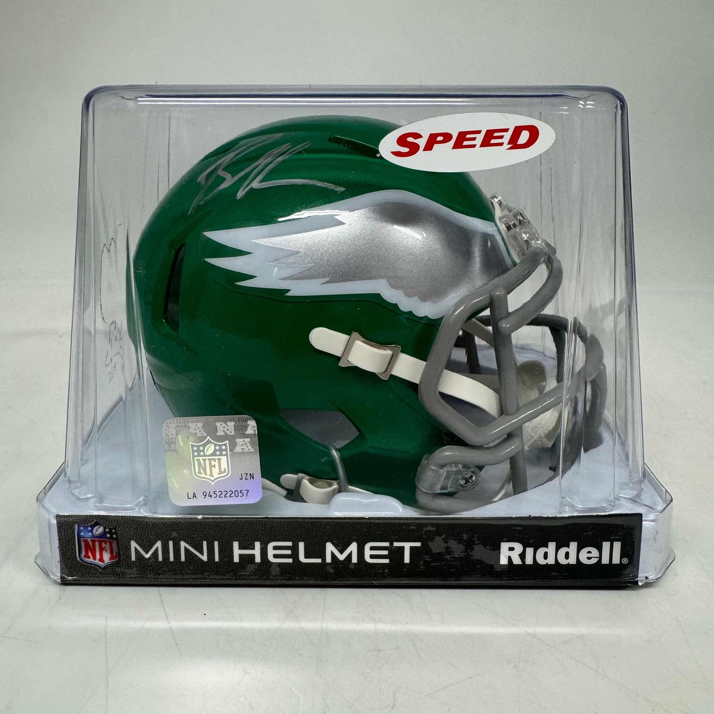 Autographed/Signed Brandon Graham Philadelphia Eagles Kelly Green Mini Football Helmet Beckett BAS COA