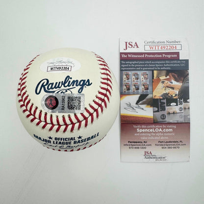 Autographed/Signed Ronald Acuna Jr. Braves 150th Anniversary Rawlings Official Major League ROML Baseball JSA COA