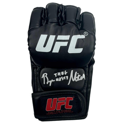 Autographed/Signed Bryce Mitchell "Thug Nasty" UFC MMA Black Fighting Glove Beckett BAS COA