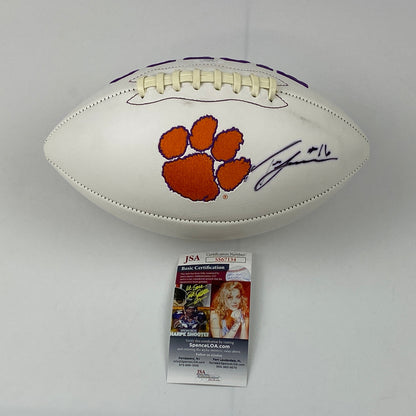 Autographed/Signed Trevor Lawrence Clemson Tigers Full Size White Panel Logo College Football JSA COA