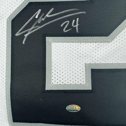 Autographed/Signed Charles Woodson Oakland White Football Jersey GTSM Holo COA