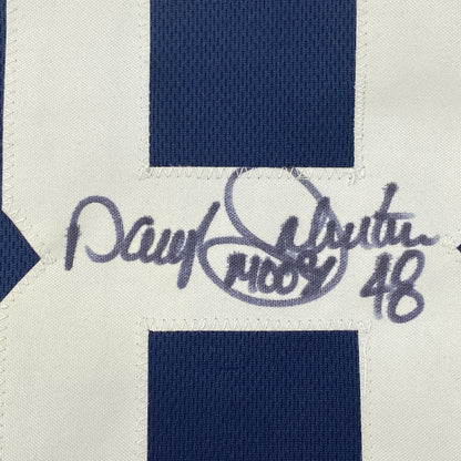 Autographed/Signed Daryl Moose Johnston Dallas Thanksgiving Day Football Jersey Beckett BAS COA