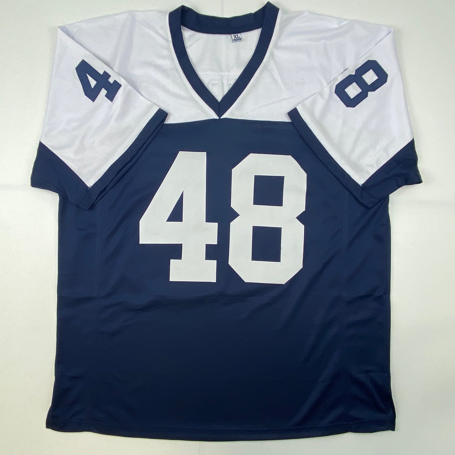 Autographed/Signed Daryl Moose Johnston Dallas Thanksgiving Day Football Jersey Beckett BAS COA