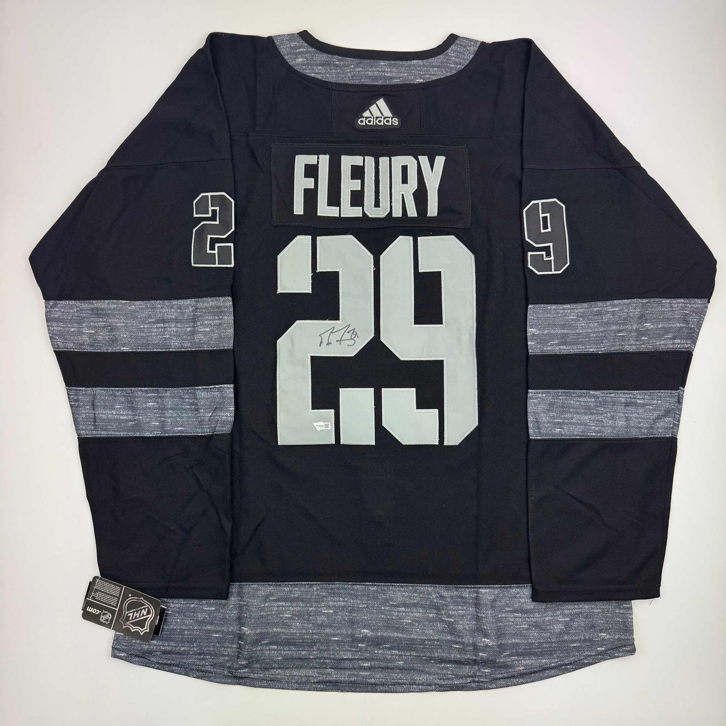 Autographed/Signed Marc-Andre Fleury Vegas Golden Knights Black Hockey Jersey Fanatics COA