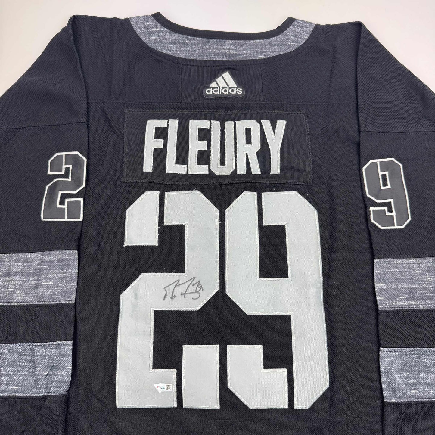 Autographed/Signed Marc-Andre Fleury Vegas Golden Knights Black Hockey Jersey Fanatics COA