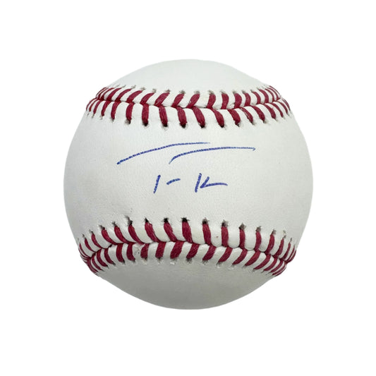 Autographed/Signed Trea Turner Rawlings Official Major League Baseball ROML Fanatics COA