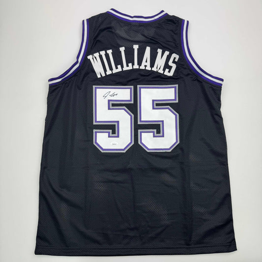 Autographed/Signed Jason Williams Sacramento Black Basketball Jersey JSA COA
