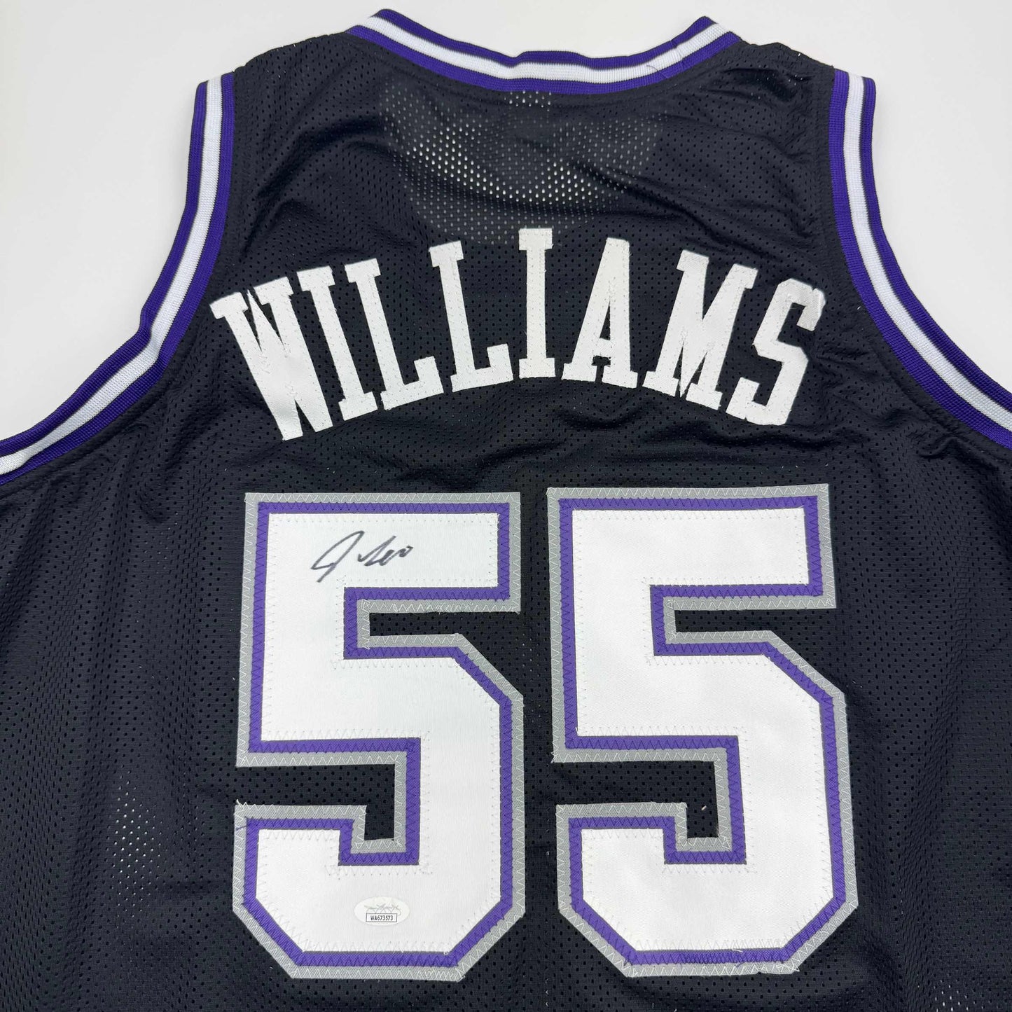 Autographed/Signed Jason Williams Sacramento Black Basketball Jersey JSA COA