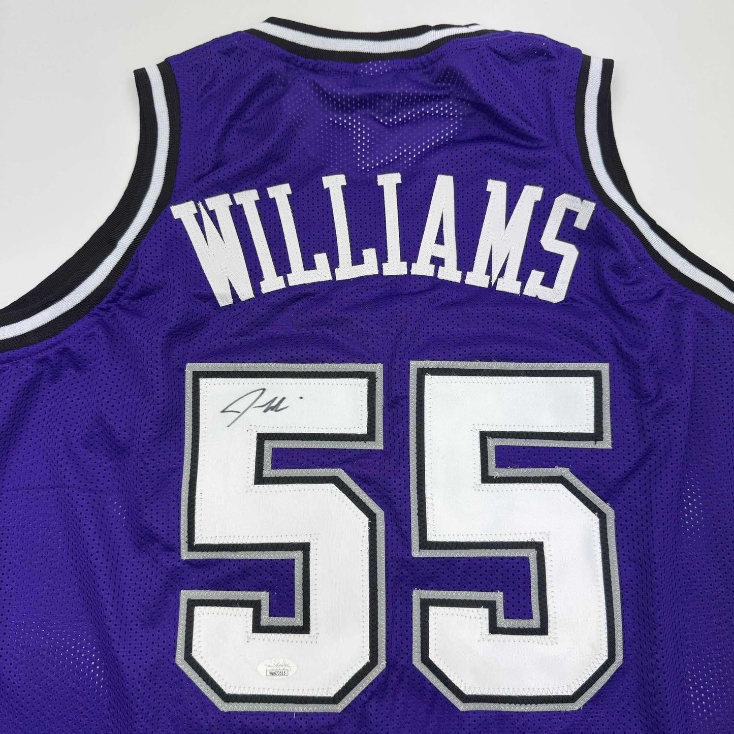 Autographed/Signed Jason Williams Sacramento Purple Basketball Jersey JSA COA