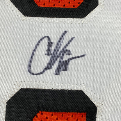 Autographed/Signed Chad Johnson Ochocinco Cincinnati Orange Retro Football Jersey JSA COA