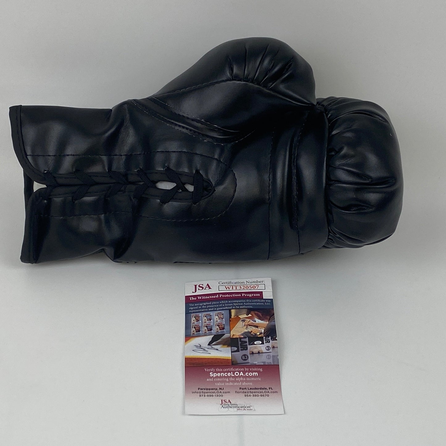 Autographed/Signed Anthony Joshua Black Everlast Boxing Glove JSA COA