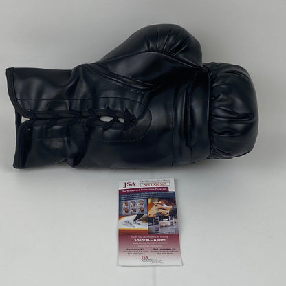 Autographed/Signed Anthony Joshua Black Everlast Boxing Glove JSA COA