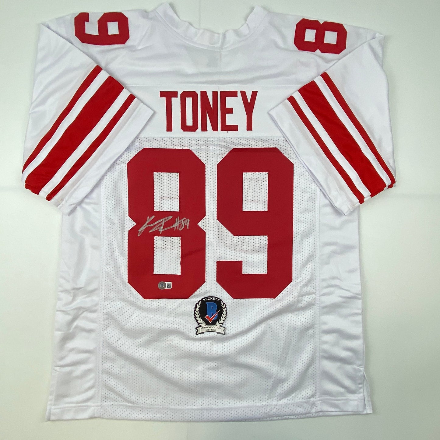 Autographed/Signed Kadarius Toney New York White Football Jersey Beckett BAS COA