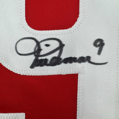 Autographed/Signed Mia Hamm Red Soccer Team USA United States World Cup Jersey Beckett BAS COA