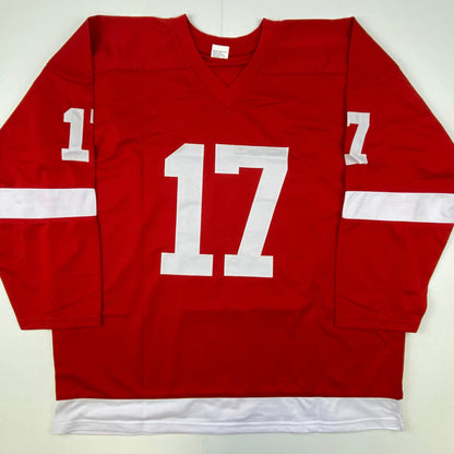 Autographed/Signed Brett Hull Detroit Red Hockey Jersey JSA COA