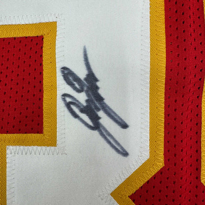 Framed Autographed/Signed L'Jarius Sneed 35x39 Kansas City Red Football Jersey JSA COA