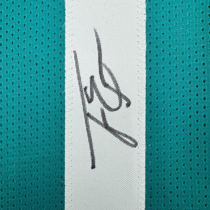 Autographed/Signed Travis Etienne Jr. Jacksonville Teal Football Jersey Beckett BAS COA