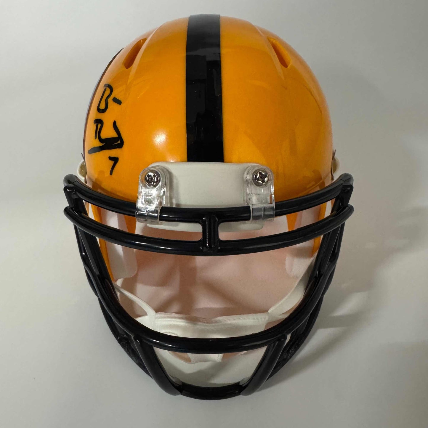Autographed/Signed Ben Roethlisberger Pittsburgh Steelers Football Mini Helmet Fanatics COA