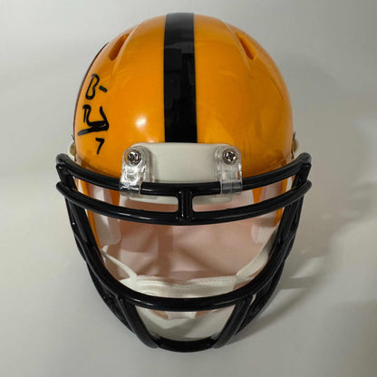 Autographed/Signed Ben Roethlisberger Pittsburgh Steelers Football Mini Helmet Fanatics COA