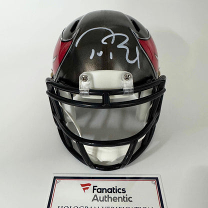 Autographed/Signed Tom Brady Tampa Bay Buccaneers Football Mini Helmet Fanatics COA