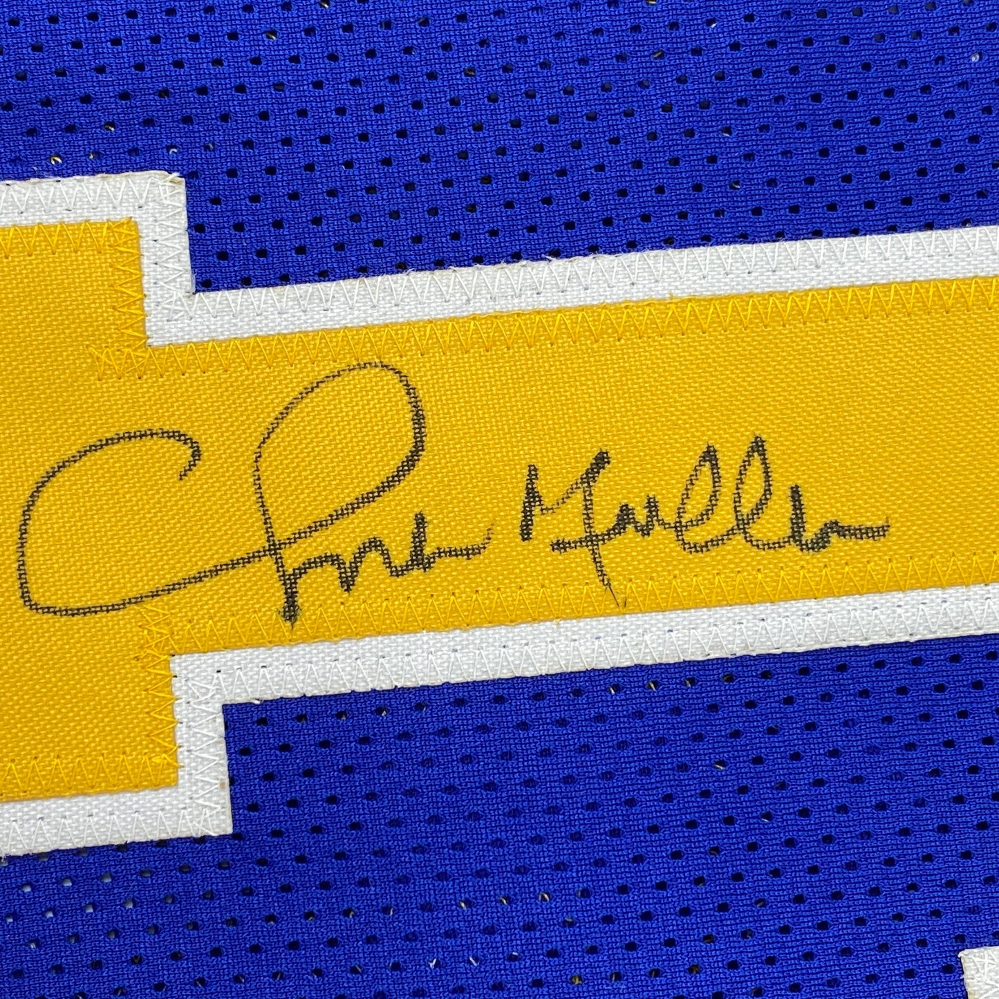 Autographed/Signed Chris Mullin Golden State Blue Basketball Jersey JSA COA