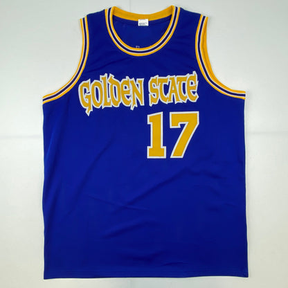 Autographed/Signed Chris Mullin Golden State Blue Basketball Jersey JSA COA