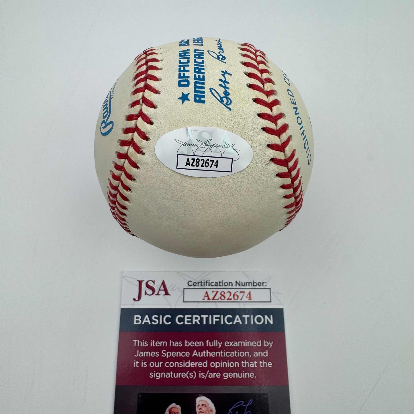 Autographed/Signed Early Wynn Rawlings Official American League Baseball OAL JSA COA