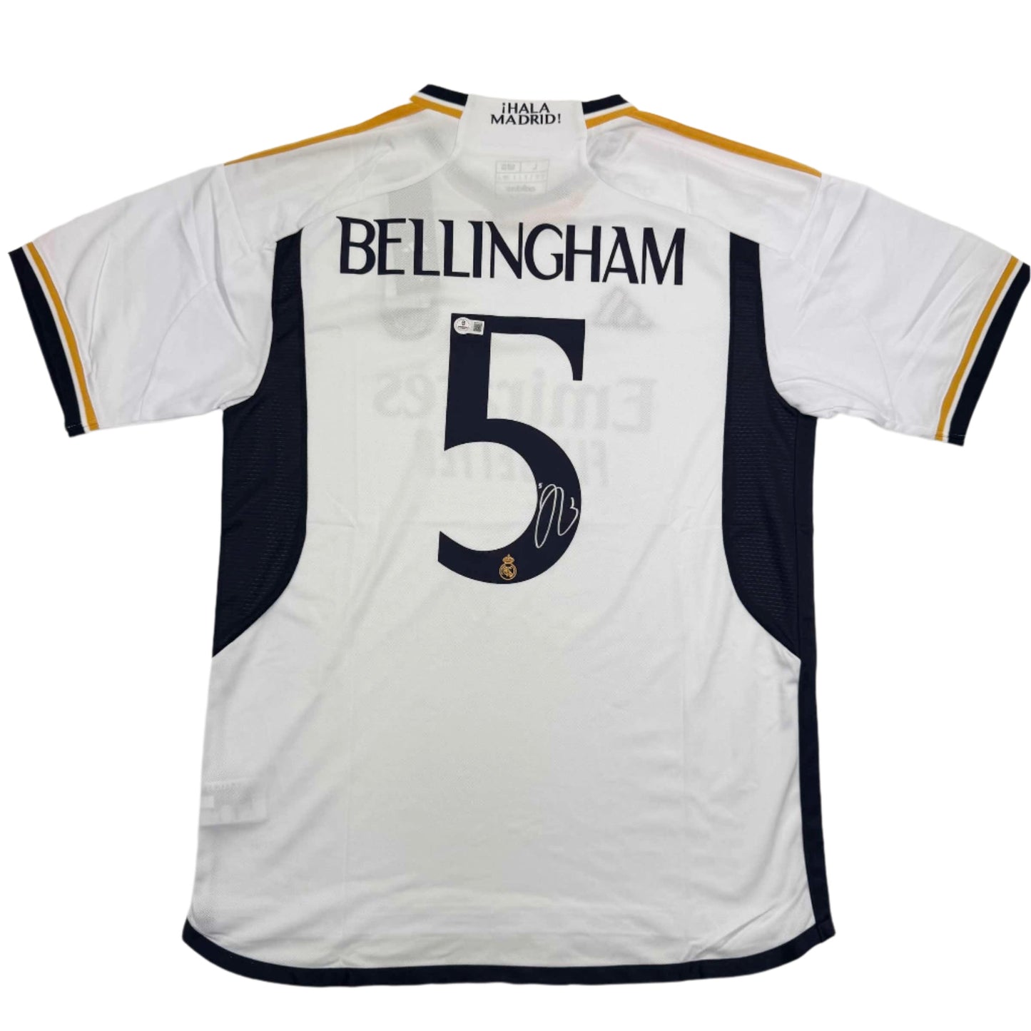 Autographed/Signed Jude Bellingham Real Madrid White Soccer Jersey Beckett BAS COA