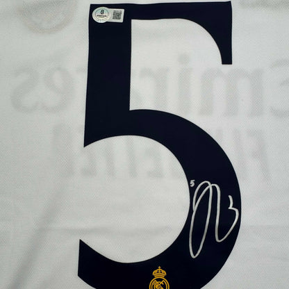 Autographed/Signed Jude Bellingham Real Madrid White Soccer Jersey Beckett BAS COA
