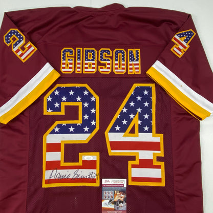 Autographed/Signed Antonio Gibson Washington American Flag Football Jersey JSA COA