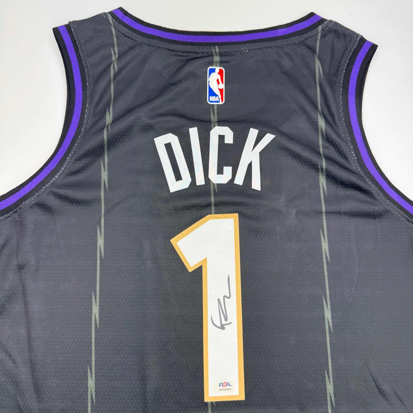 Autographed/Signed Gradey Dick Toronto Black Basketball Jersey PSA/DNA COA