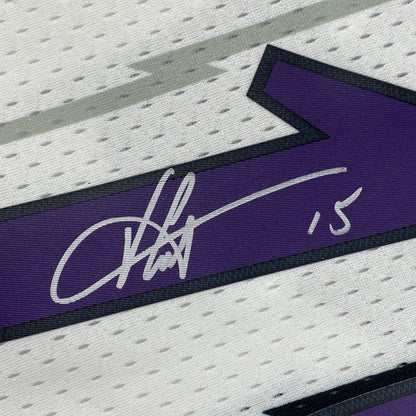 Autographed/Signed Vince Carter Toronto Raptors White Authentic Basketball Jersey Fanatics COA